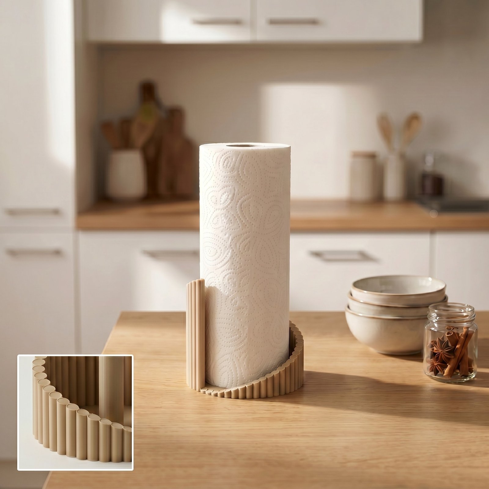 suporte para rolo de papel de cozinha detalhe