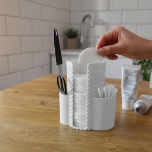 organizador de casa de banho branco exemplo